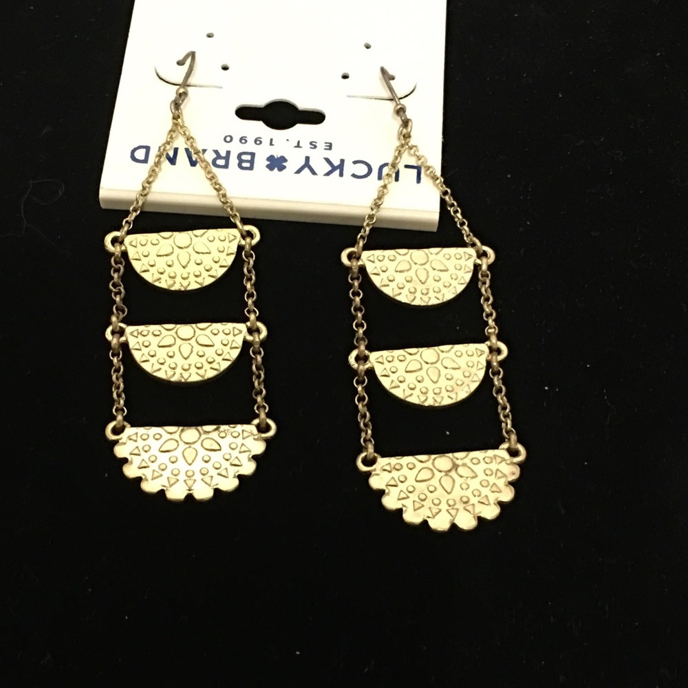 ☘️Two-Tone Turquoise Stone Ladder Drop Earrings☘️ - Picture 2 of 3
